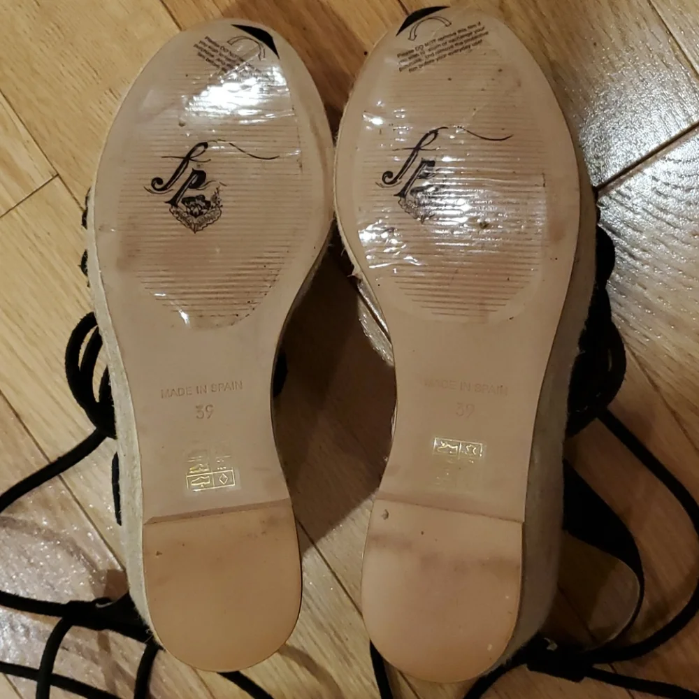 Free People wrap up suede wedges